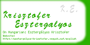 krisztofer esztergalyos business card